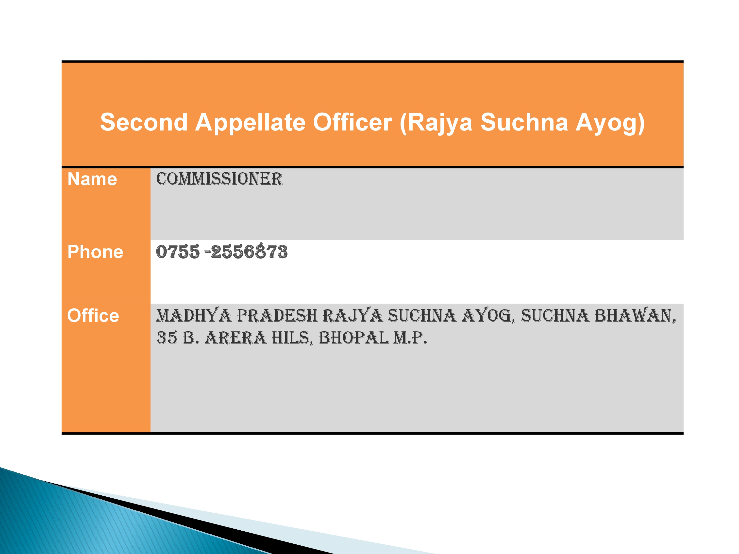 Second Appellate Officer